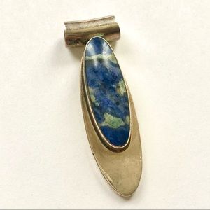 🌎 Vintage Taxco Mexico Sterling Lapis Lazuli Pendant